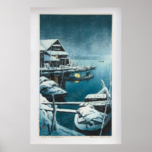 Snow at Mukojima by Kawase Hasui  Vintage Japanese Poster