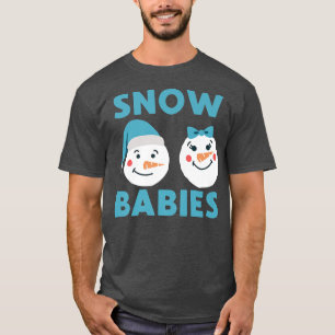 Snow Babies Snowman Babies Winter Twins Pregnancy T-Shirt