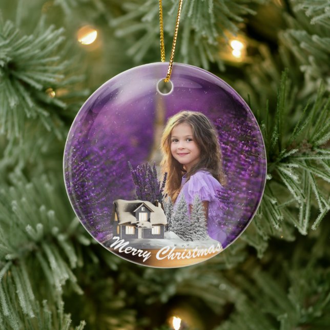 snow ball glass picture ceramic tree decoration (Tree)