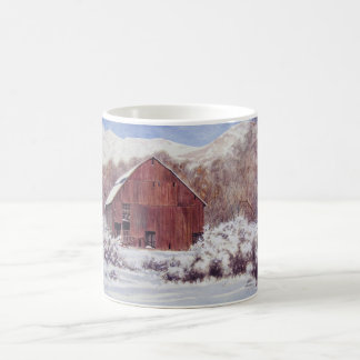 Snow Barn in the Mountains- mug