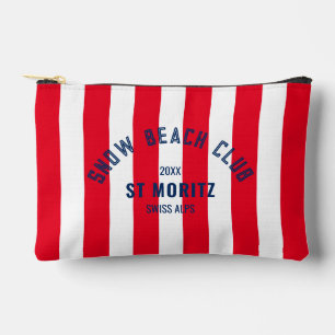 Snow Beach Club Red Cabana Stripe Winter Accessory Pouch