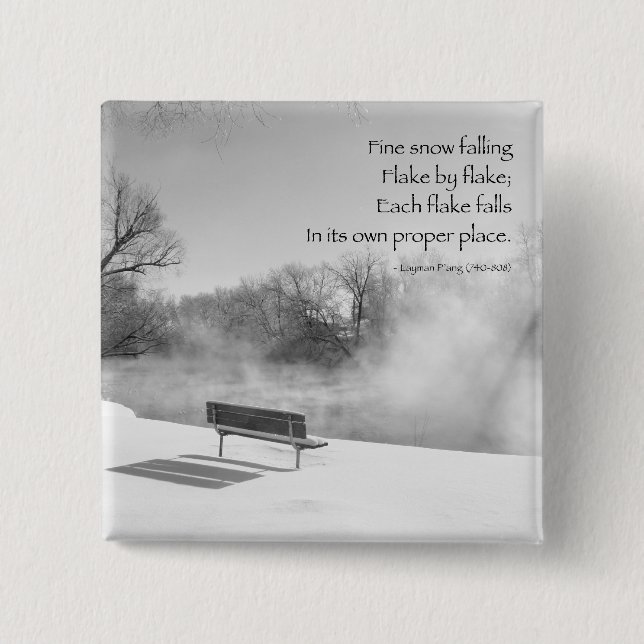 Snow Bench in Silence 15 Cm Square Badge (Front)