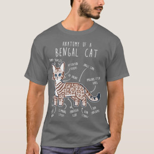 Snow Bengal Cat Seal Lynx Anatomy T-Shirt