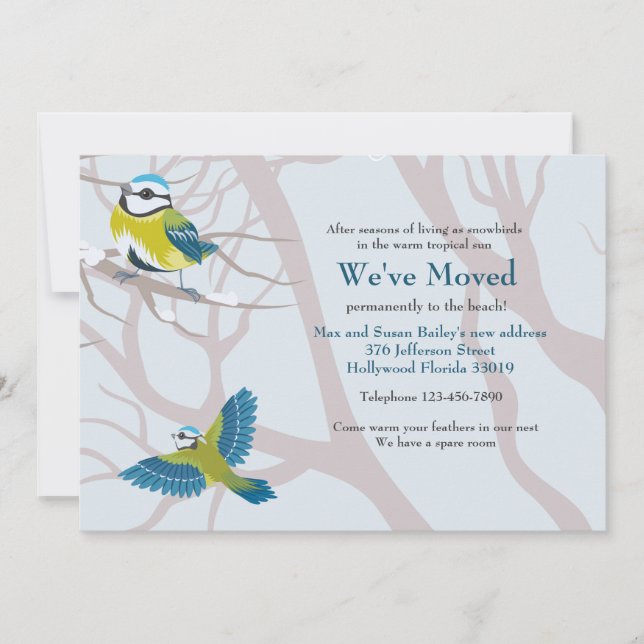 Snow Birds Moving Announcement (Front)