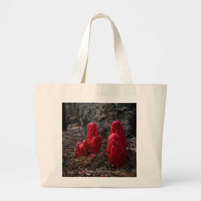 Snow Blossoms Photo Large Tote Bag (Front)