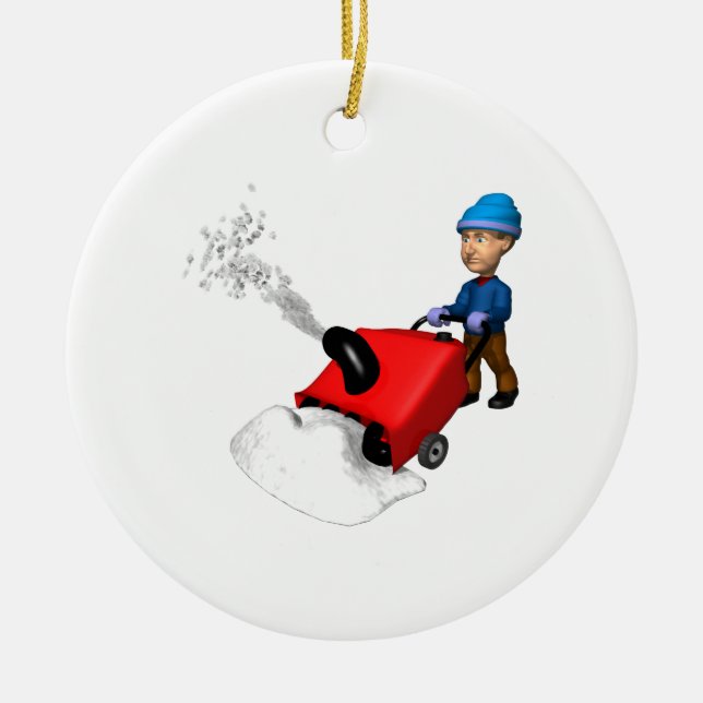 Snow Blower Ceramic Tree Decoration (Front)