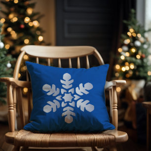 Snow blue Throw Pillow