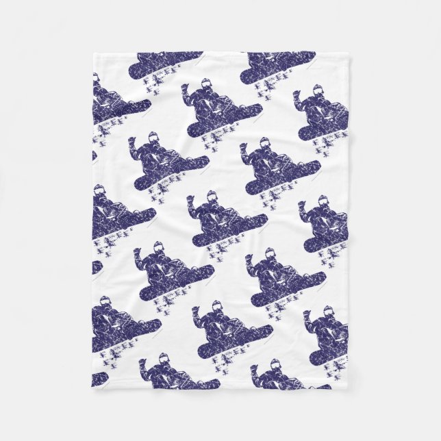 Snow-Boarder Fleece Blanket (Front)