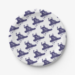 Snow-Boarder Paper Plate