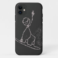 Snow boarding Stickman jump air nose grab peace