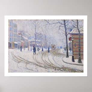 Snow, Boulevard de Clichy, Paris, 1886 Poster