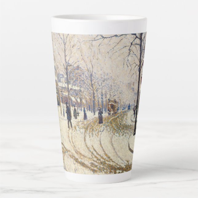 Snow, Boulevard de Clichy, Paris by Paul Signac Latte Mug (Front)