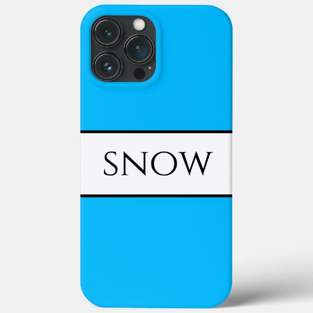 SNOW Bright Pretty Sky Blue White Winter Stripes Case-Mate iPhone Case (Back)