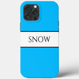 SNOW Bright Pretty Sky Blue White Winter Stripes iPhone 13 Pro Max Case