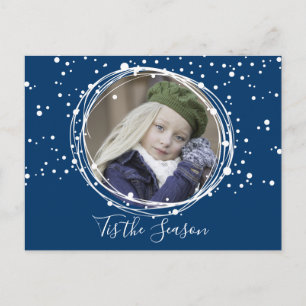 Snow Bubbles Christmas Wreath Photo Postcard