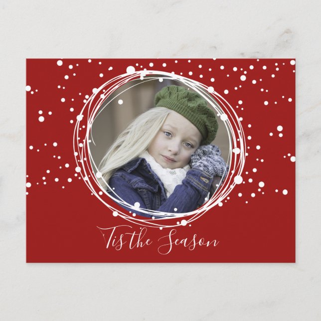 Snow Bubbles Christmas Wreath Photo Postcard (Front)