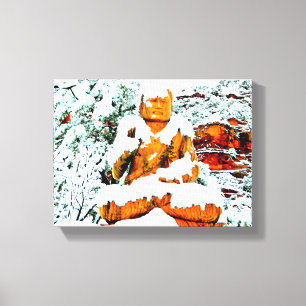 snow buddha wrapped canvas