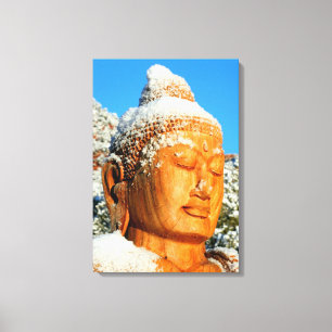 Snow Buddha wrapped canvas