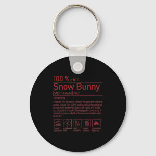 Snow Bunny Definition Funny Trendy Winter Skiing C Key Ring