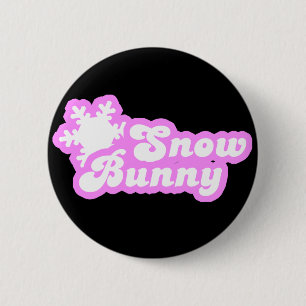 Snow Bunny Winter Pink 6 Cm Round Badge