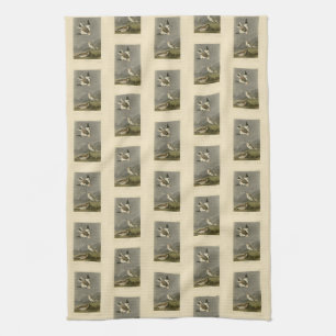 Snow Bunting John James Audubon's Birds of America Tea Towel