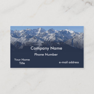 Snow cap mountains photograph business card