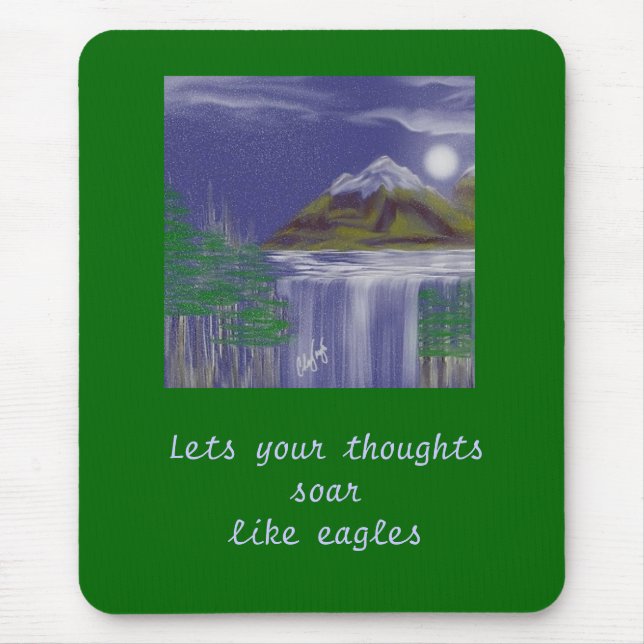 Snow Cap Night Mouse Pad (Front)