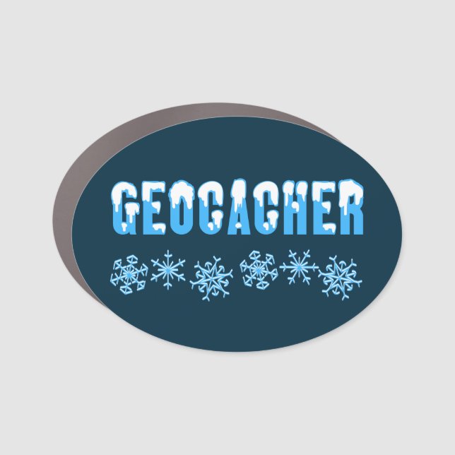 Snow Capped Geocacher Car Magnet (Front)