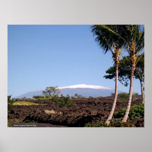 Snow-Capped Mauna Kea Mountain Poster (Front)