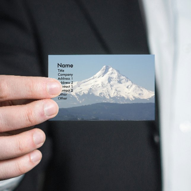 Snow Capped Mount Hood Landscape Business Card (In Situ)