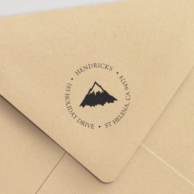 Snow Capped Mountain Peak Return Address Self-inking Stamp (Creator Uploaded)