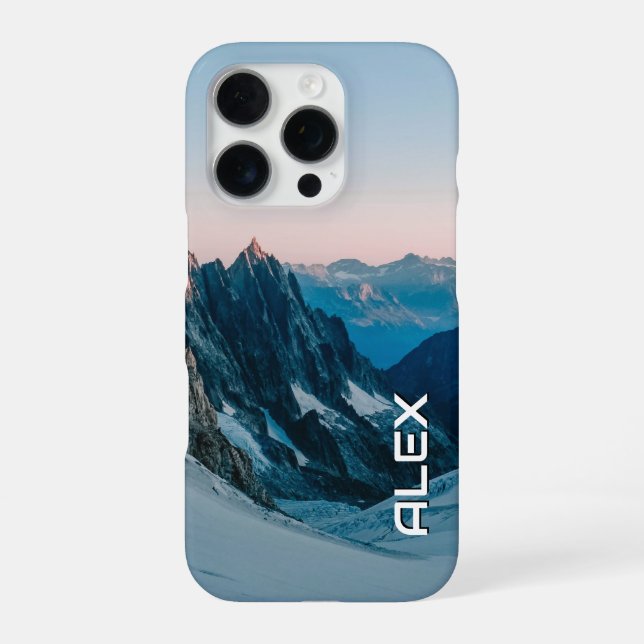 Snow-Capped Mountain Under Crisp Sky iPhone Case (Back)