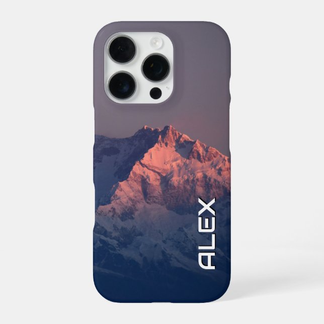 Snow-Capped Mountain Under Dark Sky iPhone Case (Back)