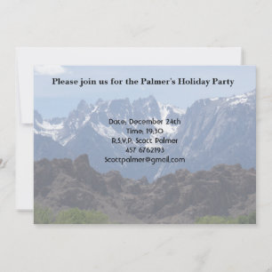 Snow capped mountains of Lone Pine     Invitation