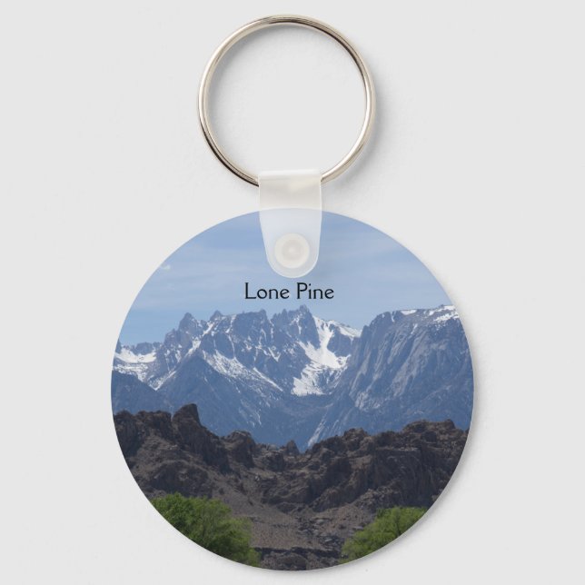 Snow capped mountains of Lone Pine      Key Ring (Front)