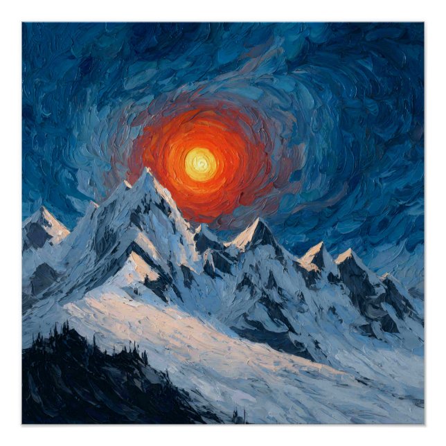 Snow Capped Mountains Poster (Front)