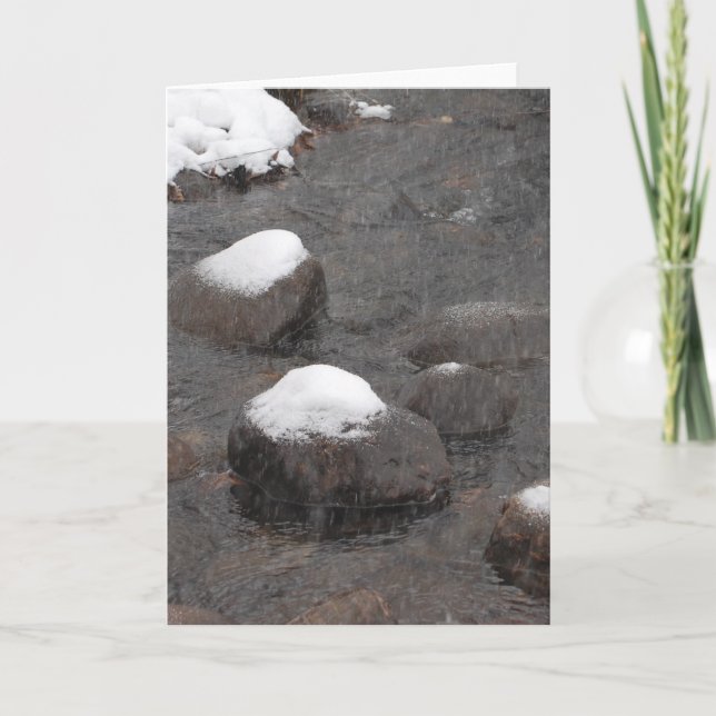Snow Capped Rocks Holiday Card (Front)