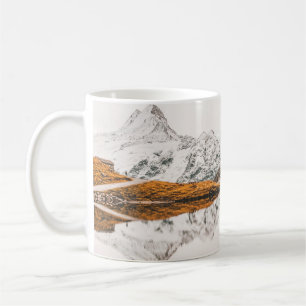 SNOW-CAPPED ROCKY MOUNTAIN UNDER CLOUDY SKY DURING COFFEE MUG