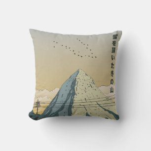 Snow Capped Winter Mountain Cushion