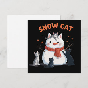 Snow Cat Christmas Cats Lover Gift Holiday Winter Card