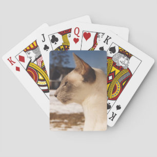 Snow Cat - Siamese Blue Point Profile Playing Cards