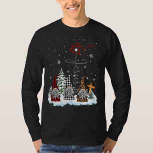 Snow Christmas Gnome Plaid Leopard Print Letter Gr T-Shirt