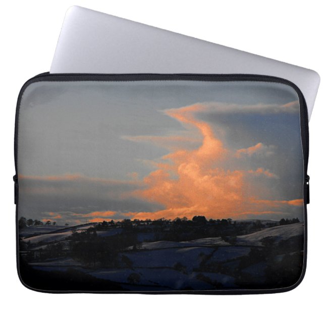 Snow Cloud over Newtown, Powys Laptop Sleeve (Front)