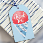 Snow Cone Kids Birthday Thank You Gift Tags<br><div class="desc">Celebrate your sweetie's special day with this Kids Cone Kids Second Birthday design. This gift tag features an illustration of a big Snow Cone against a light blue background. The reverse is a pattern of Snow Cones.</div>