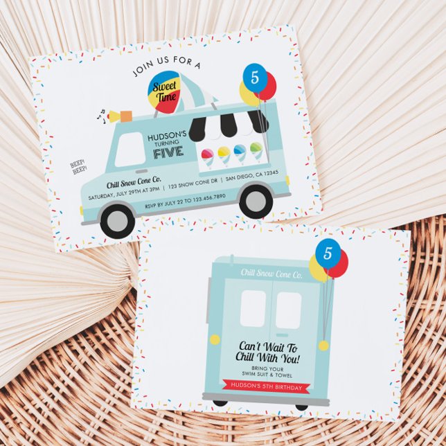 Snow Cone Truck Birthday Party Invitation (Creator Uploaded)