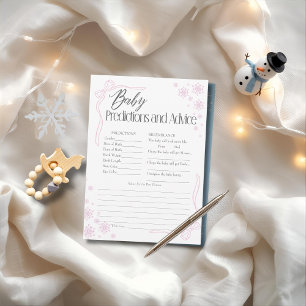 Snow Coquette pink Baby Predictions & Advice Card 
