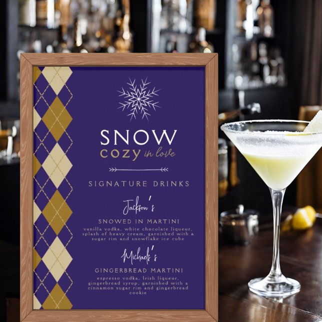 Snow Cosy In Love Argyle Signature Drinks Wedding Poster (Creator Uploaded)
