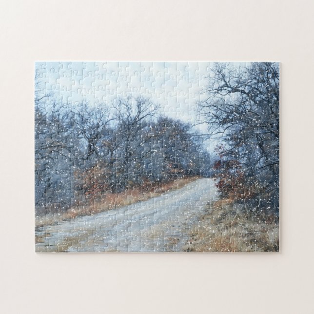 Snow Country Road Winter Art Puzzle (Horizontal)