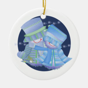 Snow Couple Ceramic Tree Decoration
