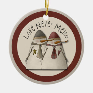 Snow Couple Ceramic Tree Decoration